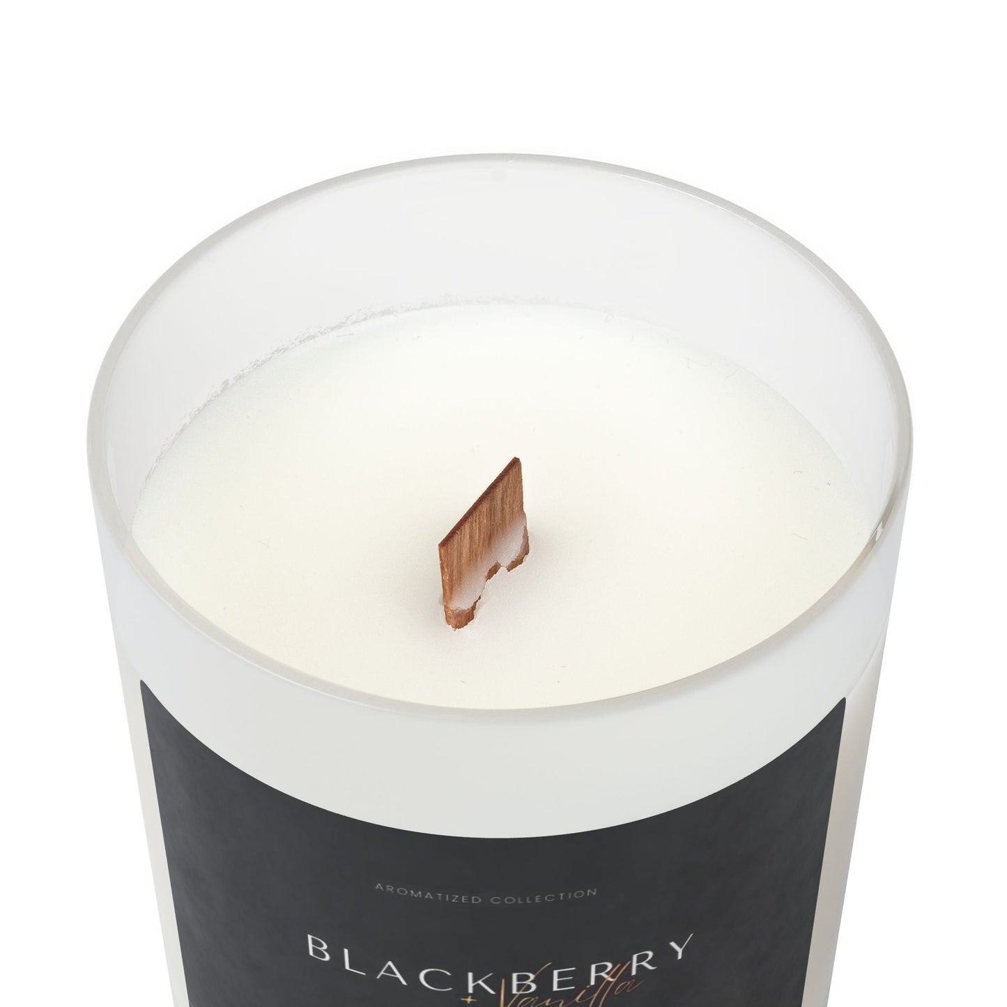 Blackberry Vanilla Frosted Glass Candle, 50 Hour Burn