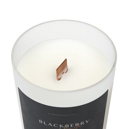 Blackberry Vanilla Frosted Glass Candle, 50 Hour Burn