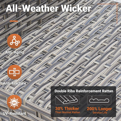 5 Piece Outdoor Patio Set with Swivel Rocking Chairs