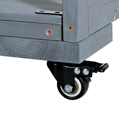 41.7'' Large Patio Rolling Kitchen Island with Sink & Storage