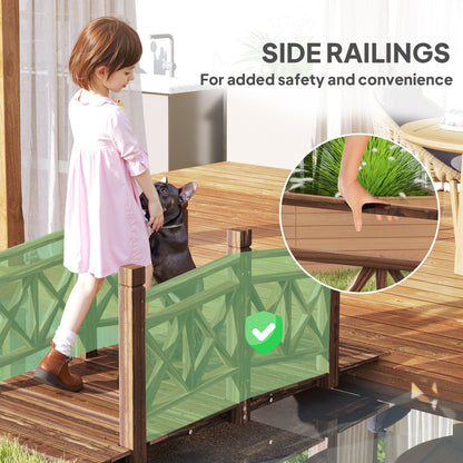 5 ft. Wooden Garden Bridge Footbridge for Backyard Ponds