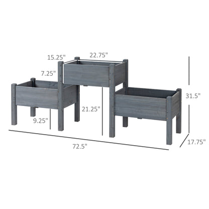 3 Tier Raised Garden Bed Freestanding Planter Box for Vegetables