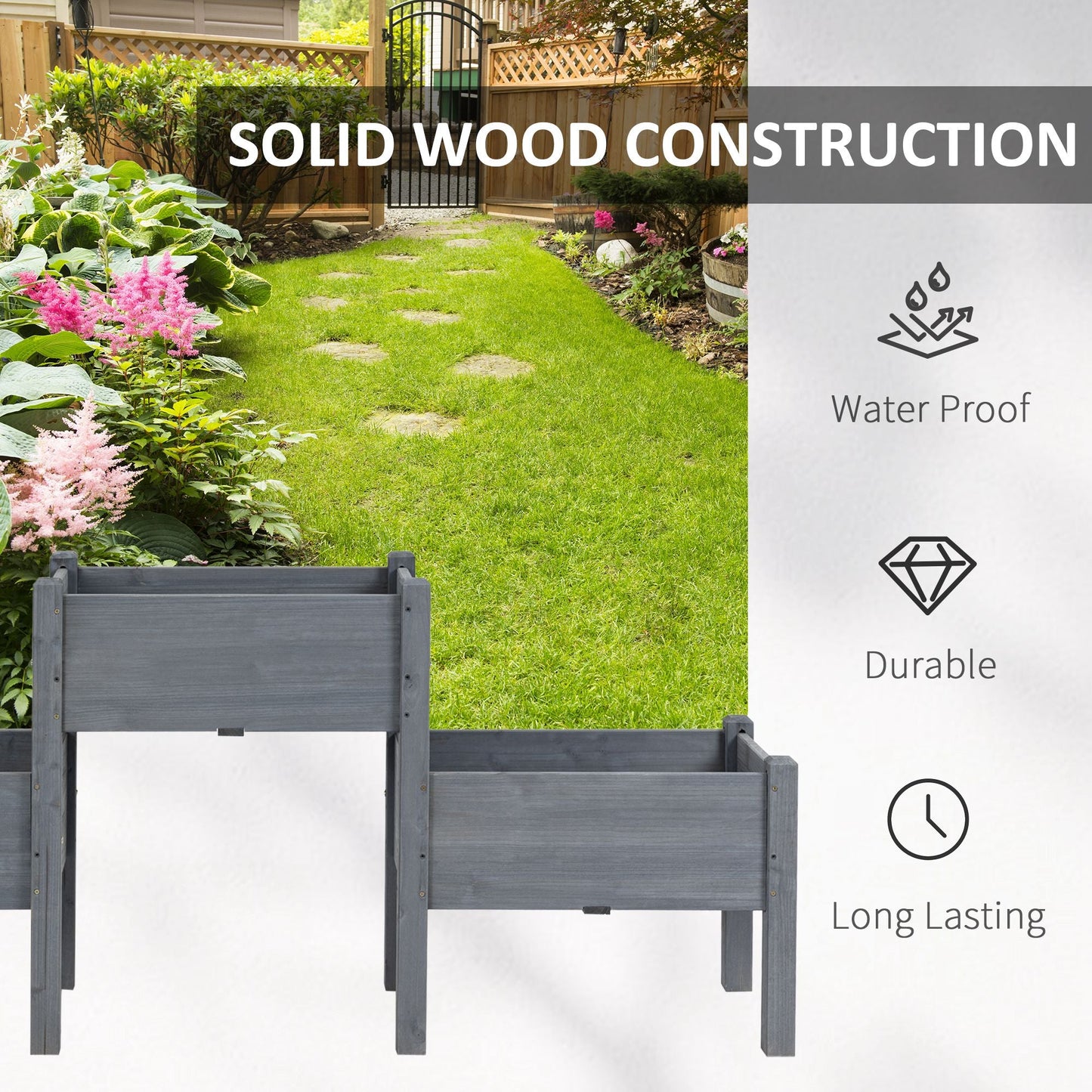 3 Tier Raised Garden Bed Freestanding Planter Box for Vegetables