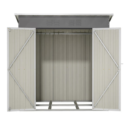 6'x4' Outdoor Metal Storage Shed with Lockable Door