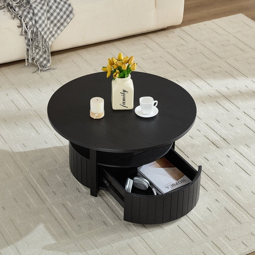 Round Storage Coffee Table Perfect For Living Room Movie Nights