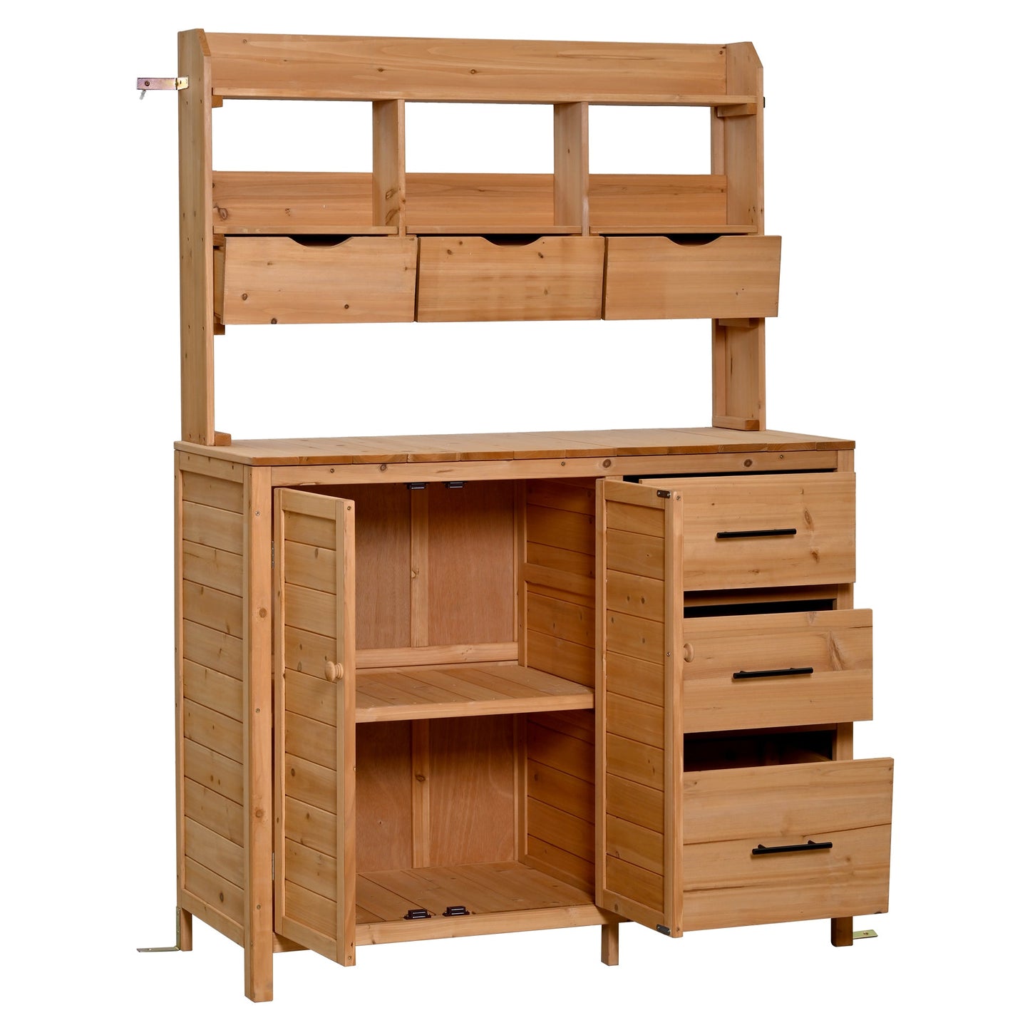 Farmhouse Patio Potting Bench, 44.6''x19.5'' Large Freestanding Garden