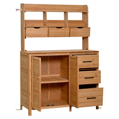 Farmhouse Patio Potting Bench, 44.6''x19.5'' Large Freestanding Garden