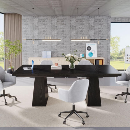 63-Inch Black Dining Table For 4 To 6 Guests
