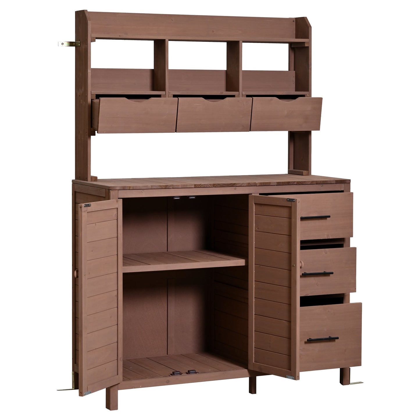 Farmhouse Patio Potting Bench, 44.6''x19.5'' Large Freestanding Garden