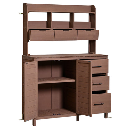 Farmhouse Patio Potting Bench, 44.6''x19.5'' Large Freestanding Garden