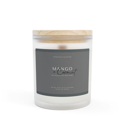 Mango Coconut Scented Soy Candle with Wooden Wick