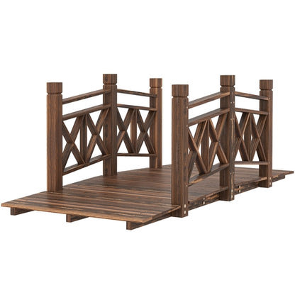 5 ft. Wooden Garden Bridge Footbridge for Backyard Ponds