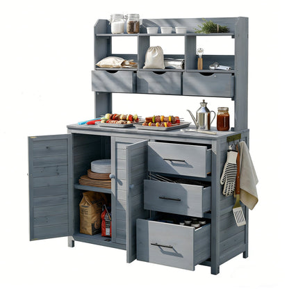 Farmhouse Patio Potting Bench, 44.6''x19.5'' Large Freestanding Garden
