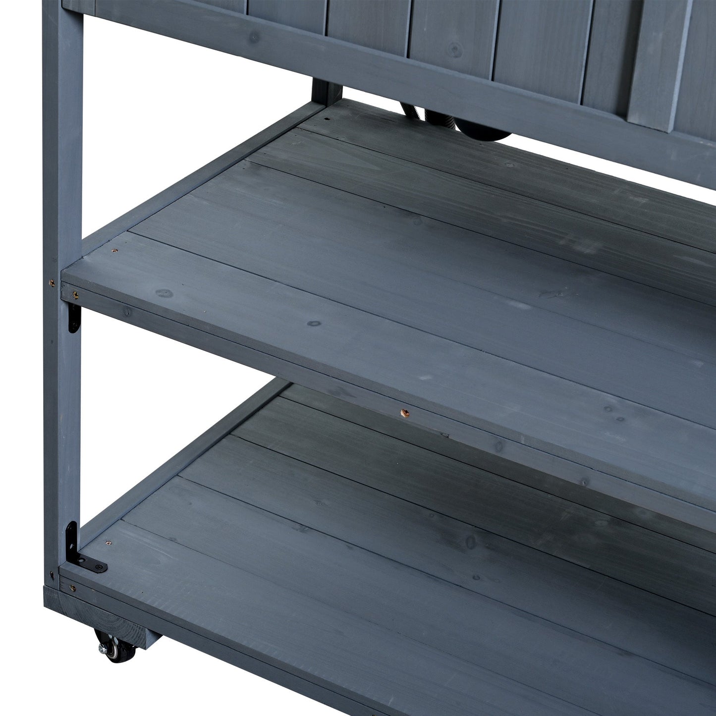 41.7'' Large Patio Rolling Kitchen Island with Sink & Storage