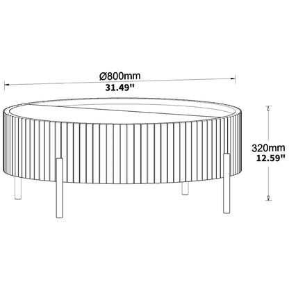 Round Coffee Table with Storage Modern Accent Tea Table