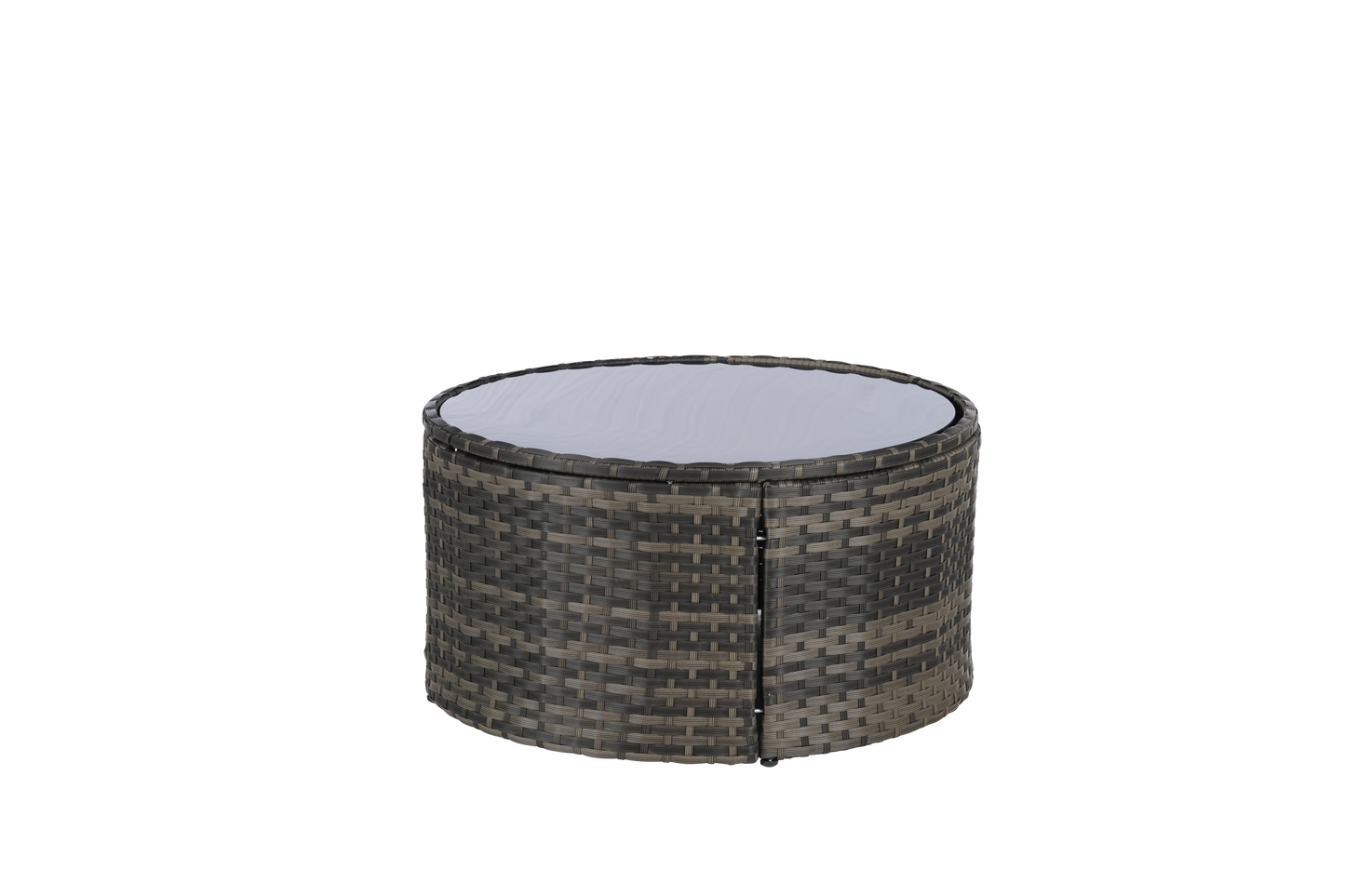 Outdoor Patio Furniture 7-Piece Half-Moon Sectional Round Patio