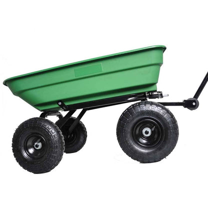 Folding Garden Dump Cart with Steel Frame and 10-Inch Tires