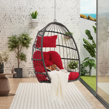 Outdoor Rattan Egg Swing Chair – Cozy Hanging Patio Seat