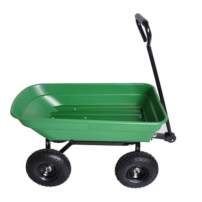 Folding Garden Dump Cart with Steel Frame and 10-Inch Tires