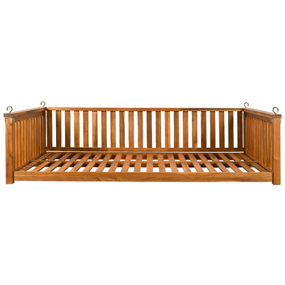 Patio Minimalist Twin Size Garden Swing Bed Wood Porch Swing
