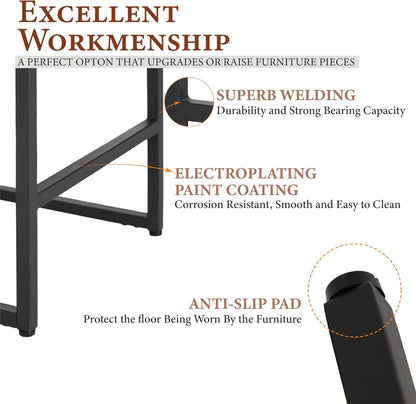 Set of 4 Counter Height Bar Stools with PU Leather Back