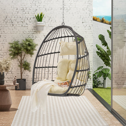 Outdoor Rattan Egg Swing Chair – Cozy Hanging Patio Seat