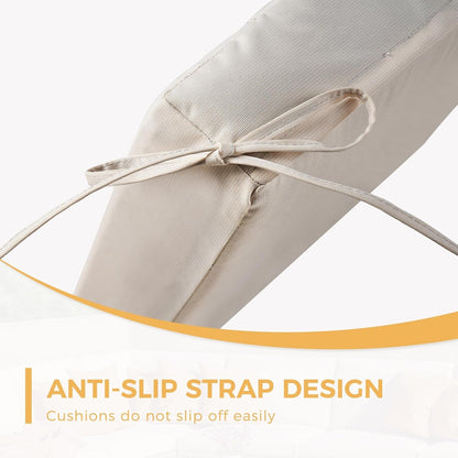 7 Piece Wicker Patio Set with Water-Resistant Beige Cushions