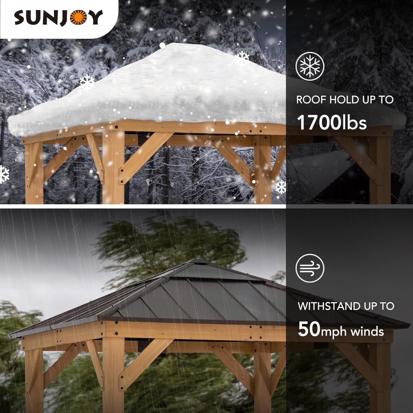9x9 Cedar Framed Hardtop Gazebo for Outdoor Shade and Comfort