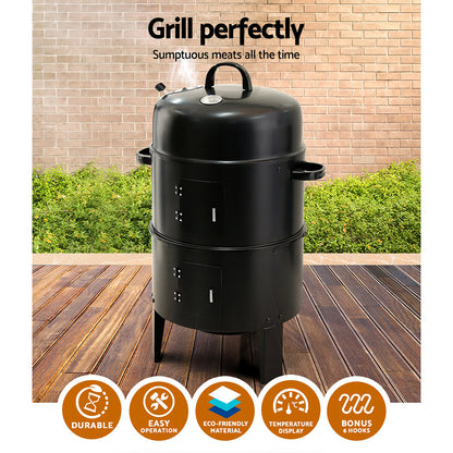 Grillz BBQ Grill 3-In-1 Charcoal Smoker