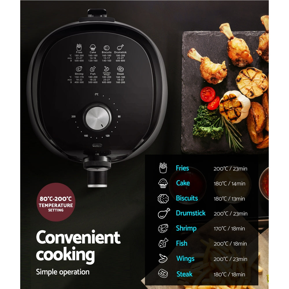 Devanti Air Fryer 2.5L Knob Fryer