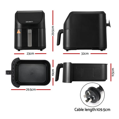 Devanti Air Fryer 5L W/ LCD Touch 1500W (NZ)