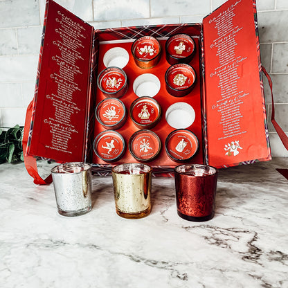Advent Candle Set - 12 Scented Soy Wax Candles