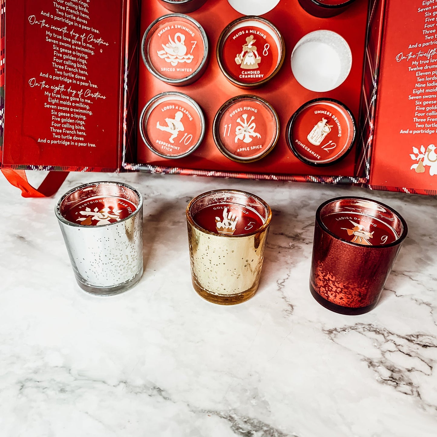 Advent Candle Set - 12 Scented Soy Wax Candles