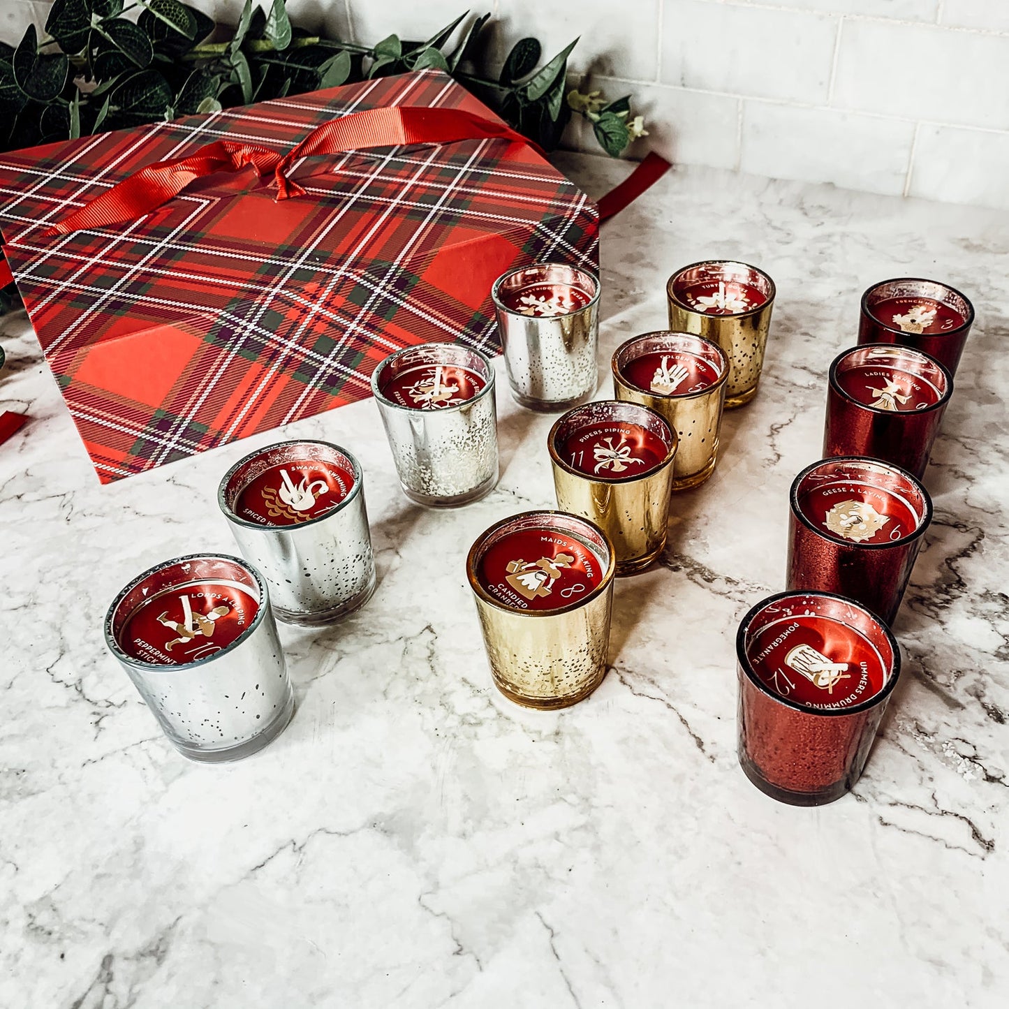 Advent Candle Set - 12 Scented Soy Wax Candles