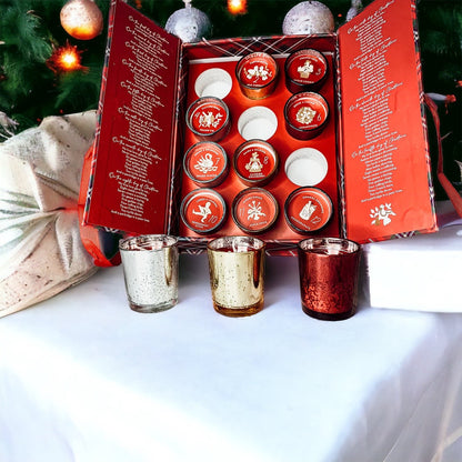 Advent Candle Set - 12 Scented Soy Wax Candles