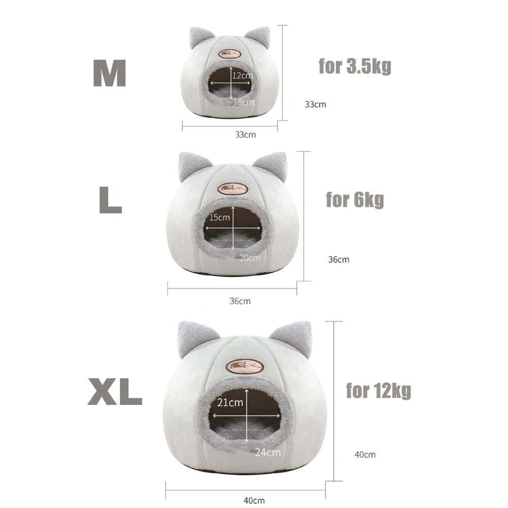 Cozy 2-In-1 Pet House Bed with Cute Ears