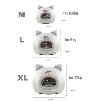 Cozy 2-In-1 Pet House Bed with Cute Ears