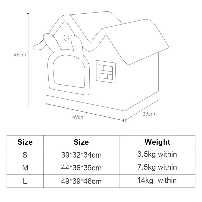 Removable Roof Plush Pet House for Cozy Comfort