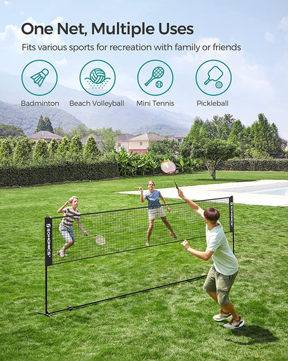 SONGMICS 3 Metre Portable Tennis Badminton Net Black