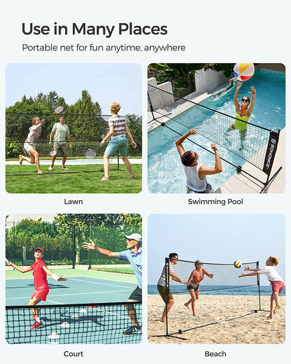 SONGMICS 3 Metre Portable Tennis Badminton Net Black