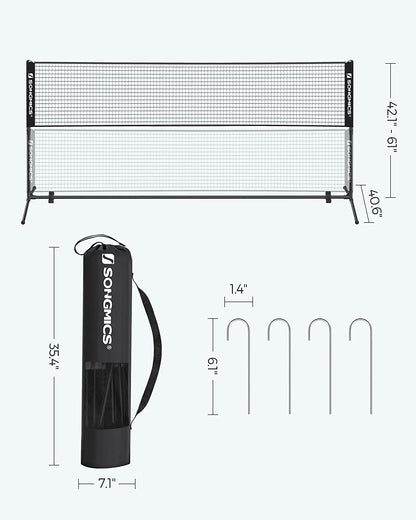 SONGMICS 3 Metre Portable Tennis Badminton Net Black
