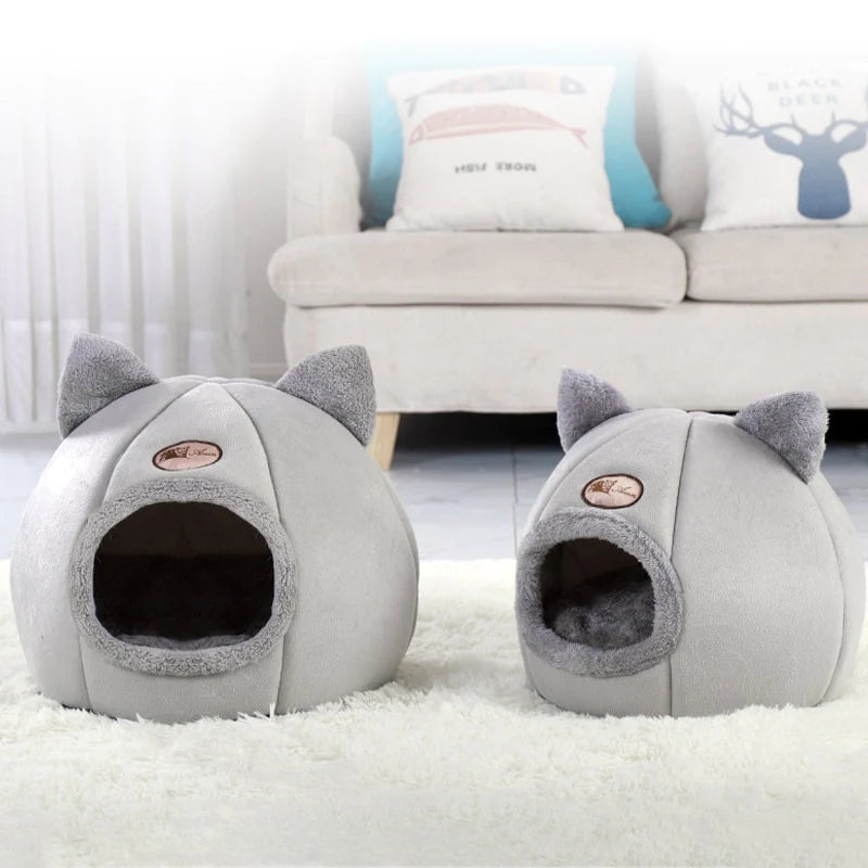 Cozy 2-In-1 Pet House Bed with Cute Ears