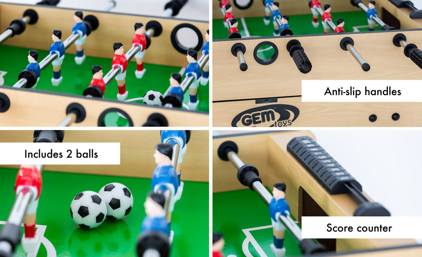 4-in-1 Games - Soccer, Table Tennis, Slide Hockey and Billiard Table