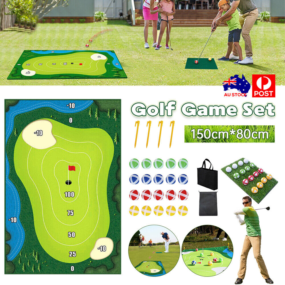 The Indoor Casual Golf Mat Game Set Stick Chipping Cage Games With 16 Grip Balls