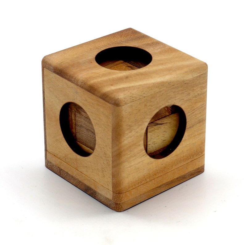 3 individual brainteaser wooden puzzles in a gift wooden box