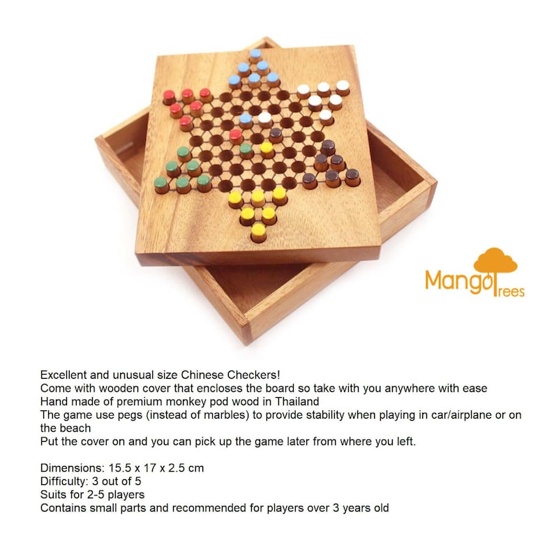 Chinese Checkers - wooden board game, strategy game, game for adults, game