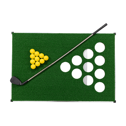 Golf Cornhole Game With Chipping Mats, Golf Balls, Putters