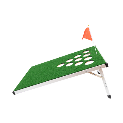 Golf Cornhole Game With Chipping Mats, Golf Balls, Putters