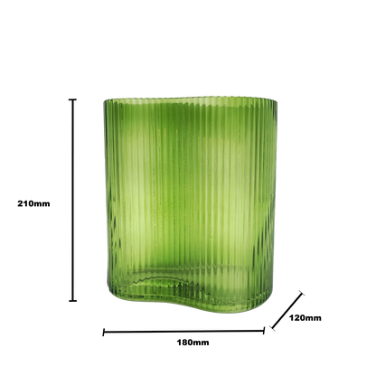 Suzhou Curved Vase Small Green