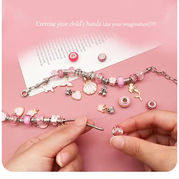 DIY Charm Bracelet and Necklace Making Kit - Luxury Gift Set with Drawer Box (66PCS)